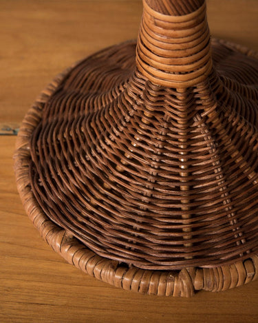 Rattan lamp with a fabric shade