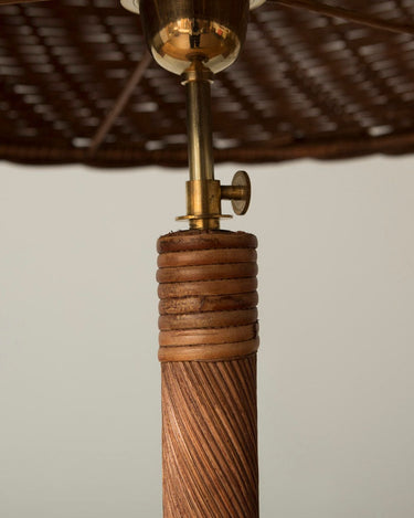 Detail of the rattan table lamp