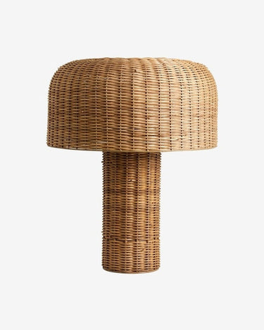 Lámpara de mesa de ratán trenzado natural