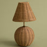 Small cordless rattan table lamp
