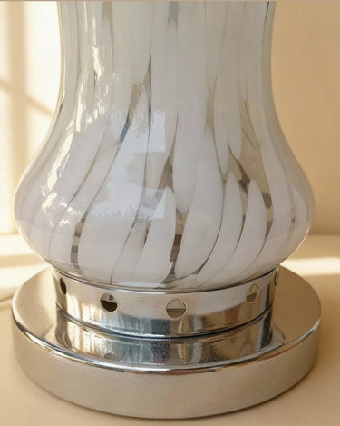 Lámpara de mesa vintage tipo seta de vidrio moteado — vista 3