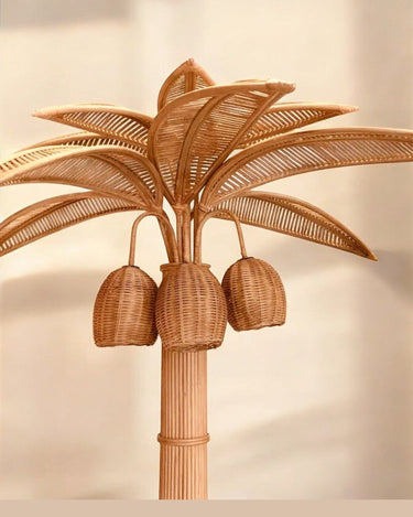 Lámpara de pie Palmera de ratán