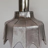 Lámpara de techo cristal ahumado gris y cromo vintage años 70