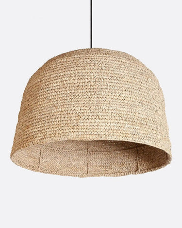 Detalle del trenzado natural de la lámpara grande Ø 60 cm