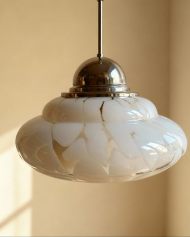 lampara murano de techo blanca