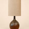 Lámpara francesa vintage de gres esmaltado con pantalla beige