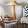 Duta natural rattan table lamp with a large shade and E27 fitting