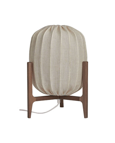 Lámpara de mesa de roble con pantalla de lino