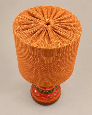 Pantalla de tela naranja de lámpara vintage danesa