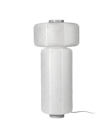 Lámpara de pie de papel de arroz y madera blanca de Broste Copenhagen