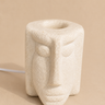 Lámpara de mesa vintage de piedra clara escultórica sin bombilla visible, vista 1