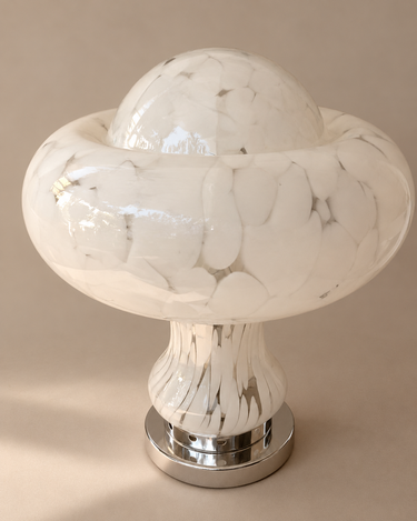 Lámpara de mesa vintage tipo seta de vidrio moteado — vista 2