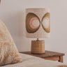 Lampara sobremesa ceramica artesanal con pantalla tufting