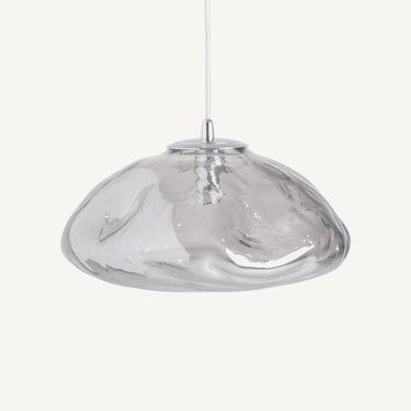 Lámpara de techo de cristal gris ahumado y hierro plateado de Vical