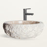 Lavabo cuadrado de mármol gris de 42 × 42 cm