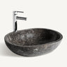 Lavabo rectangular de mármol gris de 60 × 40 cm