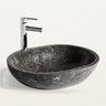 Lavabo rectangular de mármol gris de 60 × 40 cm