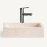 Lavabo rectangular de piedra marfil de 50 × 35 cm