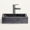 Lavabo rectangular de piedra negra de 50 × 35 cm