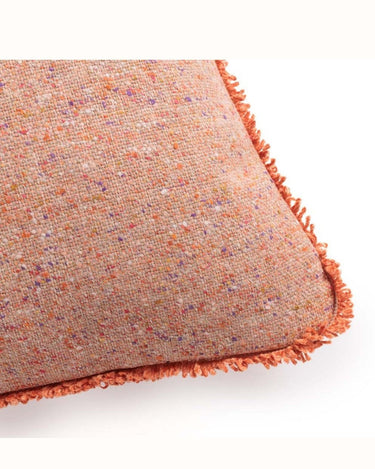 Square cushion with natural-toned fringe, Le Magicien Jude Etosha design by Le Monde Sauvage