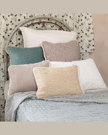 Velvet fringed square cushion 45 x 45 cm, fringe detail by Le Monde Sauvage