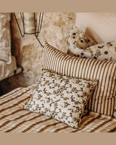Cotton cushion with block print, Nébula Paris design by Le Monde Sauvage