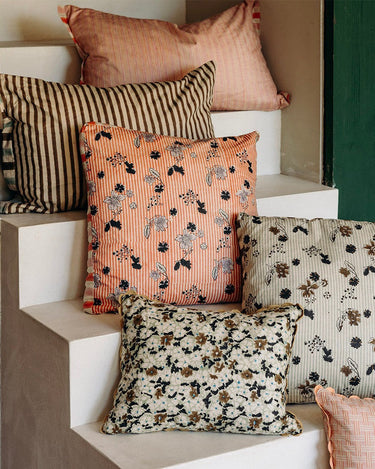 Cotton cushion with block print, Nébula Paris design by Le Monde Sauvage