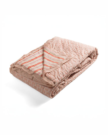 Colcha acolchada Goa algodón matelassé reversible con rayas