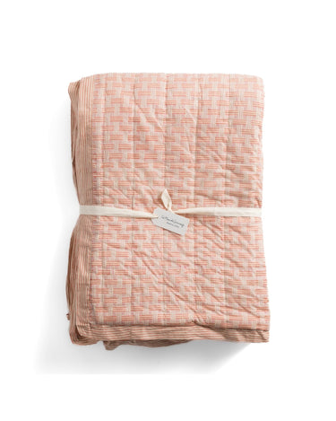 Colcha acolchada Goa algodón matelassé reversible con rayas