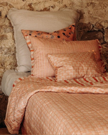 Colcha acolchada Goa algodón matelassé reversible con rayas