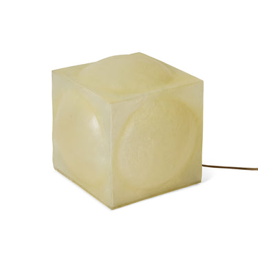 Lámpara de fibra de vidrio natural HK Living, vista a tres cuartos apagada
