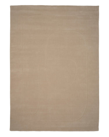 Detalle de alfombra Cursive Expanse beige Linie Design
