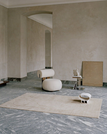 Alfombra Cursive Expanse de lana beige Linie Design