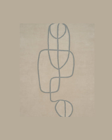 Alfombra Lineal Flow de lana beige en relieve Linie Design