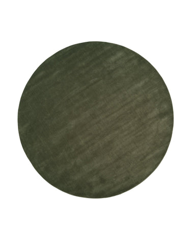Alfombra redonda Halo Cloud verde musgo Linie Design