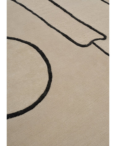 Textura de alfombra Self Mirage con contraste de pelo Linie Design