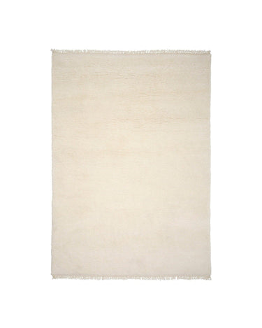Detalle de alfombra Soft Savannah blanca de lana Linie Design