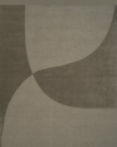 Alfombra Split Plains de lana verde musgo con relieve