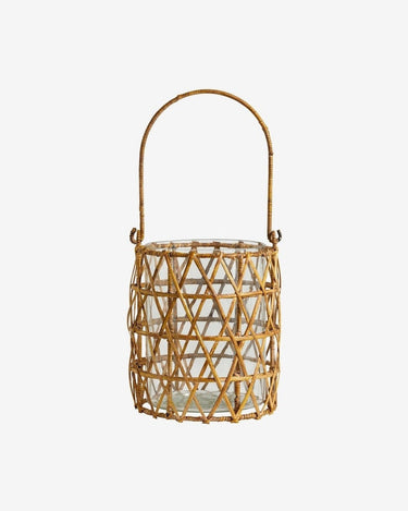 Linterna Nordal de fibra natural con vaso de vidrio para vela