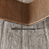 Alfombra de pasillo lavable de lana gris con flecos vista completa
