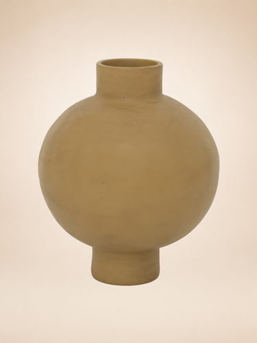 Maceta de ceramica artesanal mate color arena Urban Nature Culture