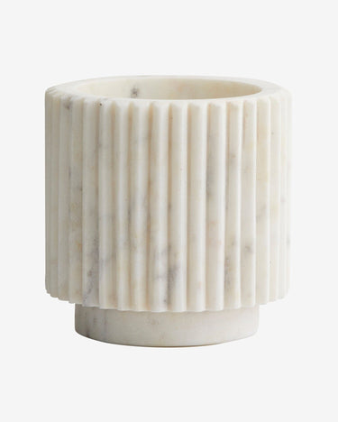 LOON white veined marble indoor planter with a plant – Nordal