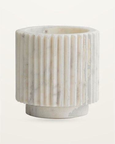 Maceta marmol blanco con vetas interior Nordal