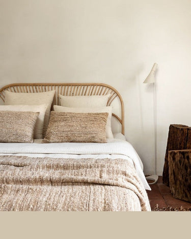 Couverture naturelle en jute et soie pour canapé