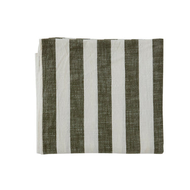 Mantel de Rayas Oliva 260 x 140 cm Algodón Orgánico