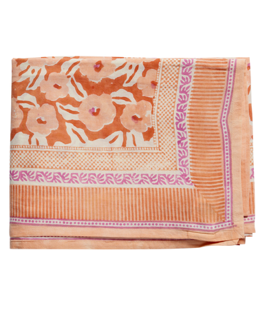 Mantel de popelina de algodón block print Jaipur multicolor Bonheur du Jour
