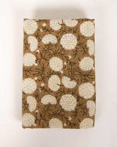 Mantel de algodón con flores estampadas a mano