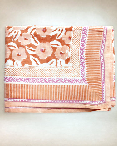 Mantel de popelina de algodón block print Jaipur multicolor Bonheur du Jour
