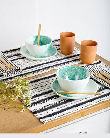 Manteles individuales a rayas conjunto de 6