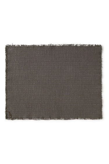 Manteles individuales de algodón gris oscuro tejidos a mano